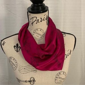 Vintage Silk Scarf - Skiing pattern